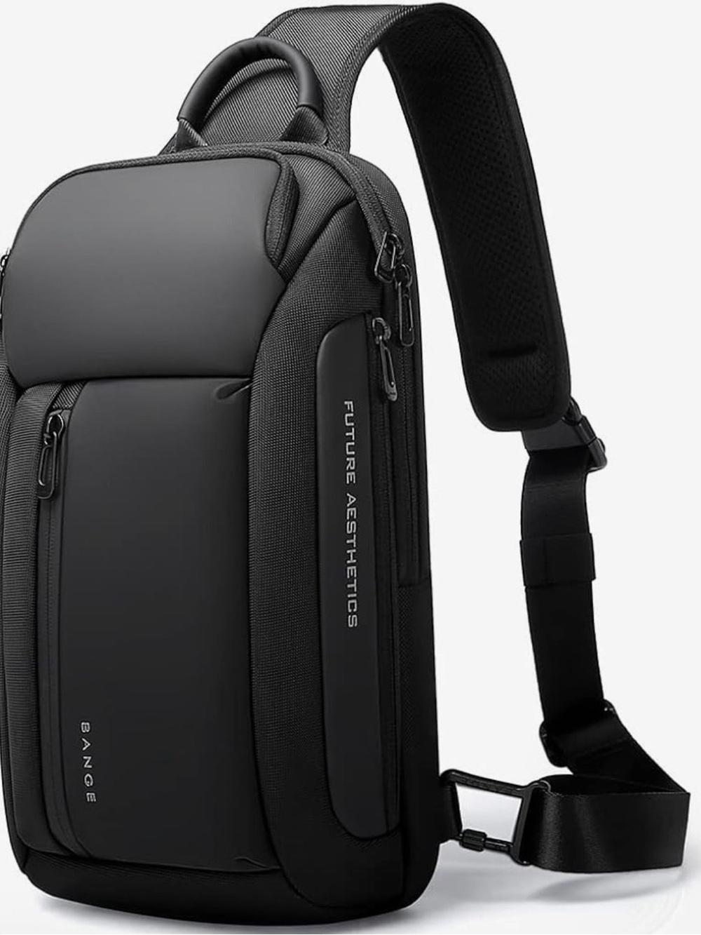 BANGE Black Crossbody Sling Backpack Anti-Theft Travel Bag
